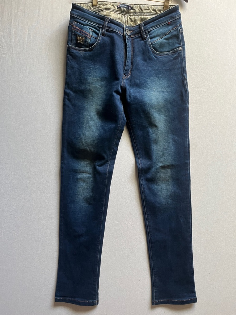 Cantabil Jeans Co Faded Blue Straight Denim Jeans 34